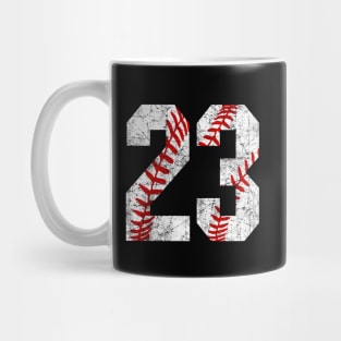 Vintage #23 Baseball Laces Baseball Mom Jersey Love Baseball T-shirt Mug